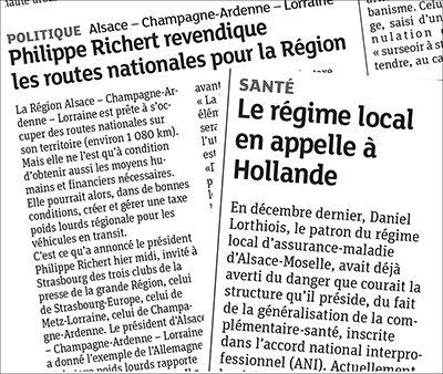 Presse locale du 15 janvier 2016