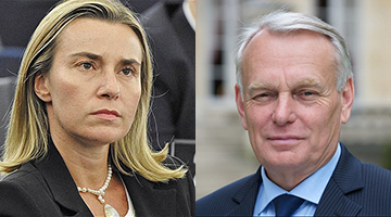 Federica Mogherini, chefs de la diplomatie européenne, et Jean-Marc Ayrault, ministre français des affaires étrangères, veulent poursuivre les négociations d'adhésion de la Turquie. 